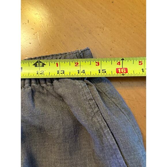 Flax Flowing Pant Linen Elastic Waist Wide Leg Flare Roomy Fit Brown Size Medium - Picture 9 of 10